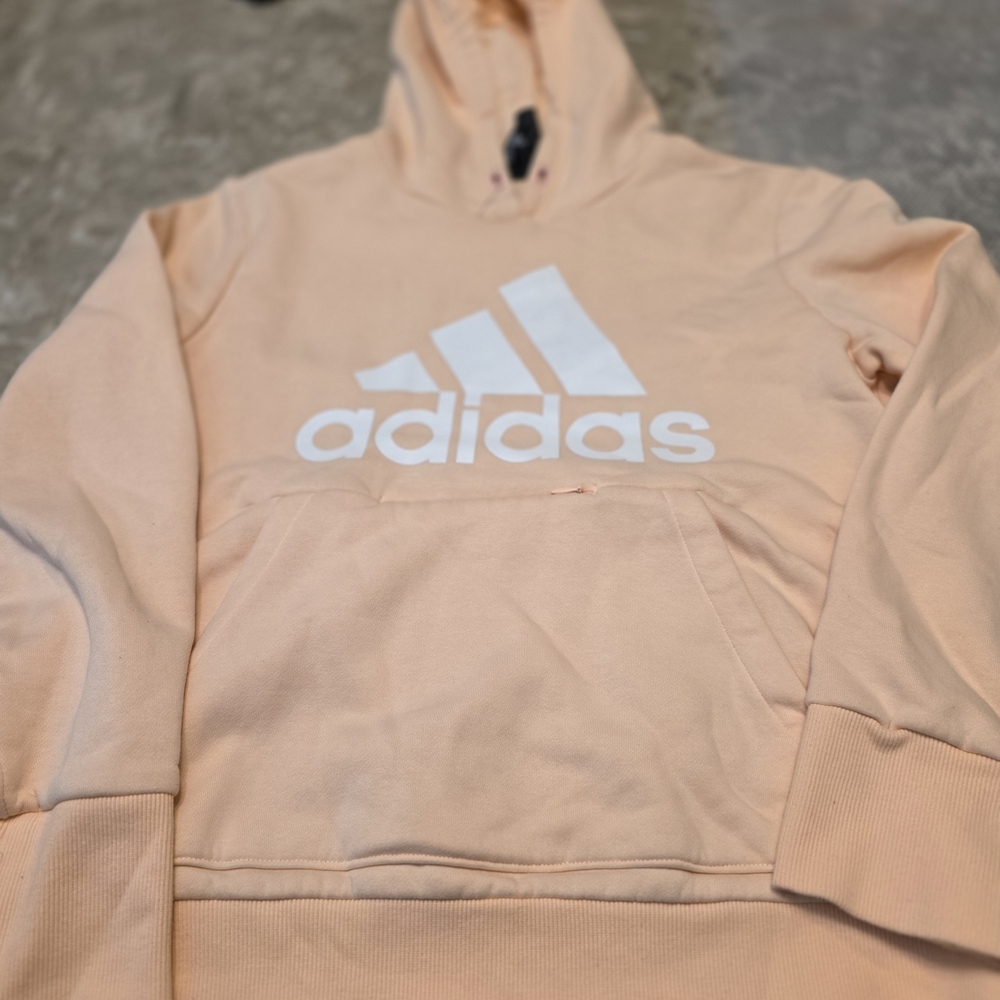Adidas Light Coral Hoodie with White Logo...NWOT